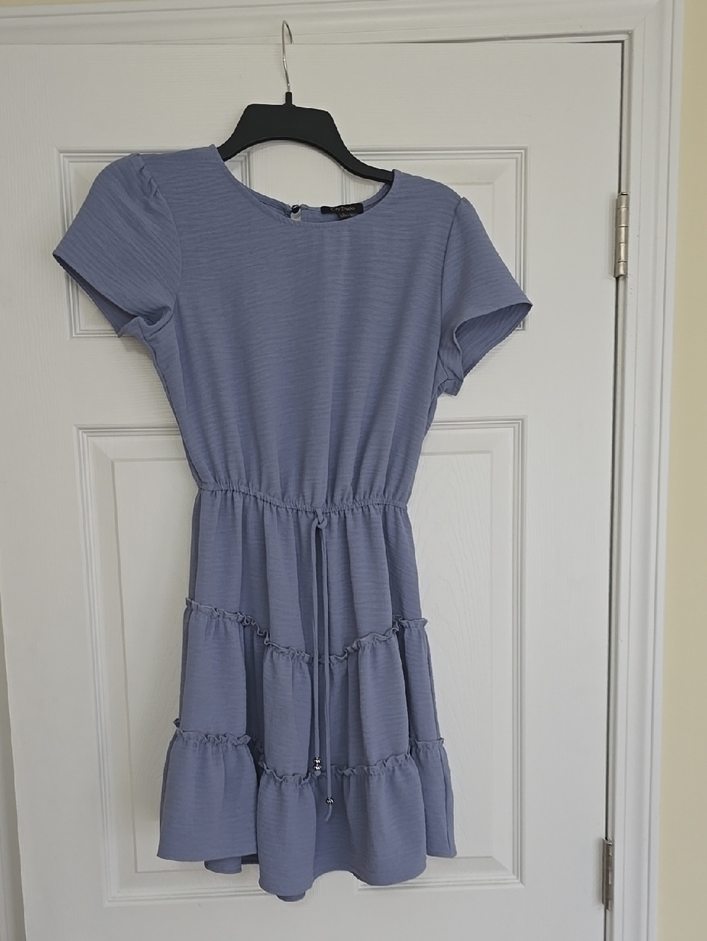 City Studio Lavender Blue Tiered Mini Dress